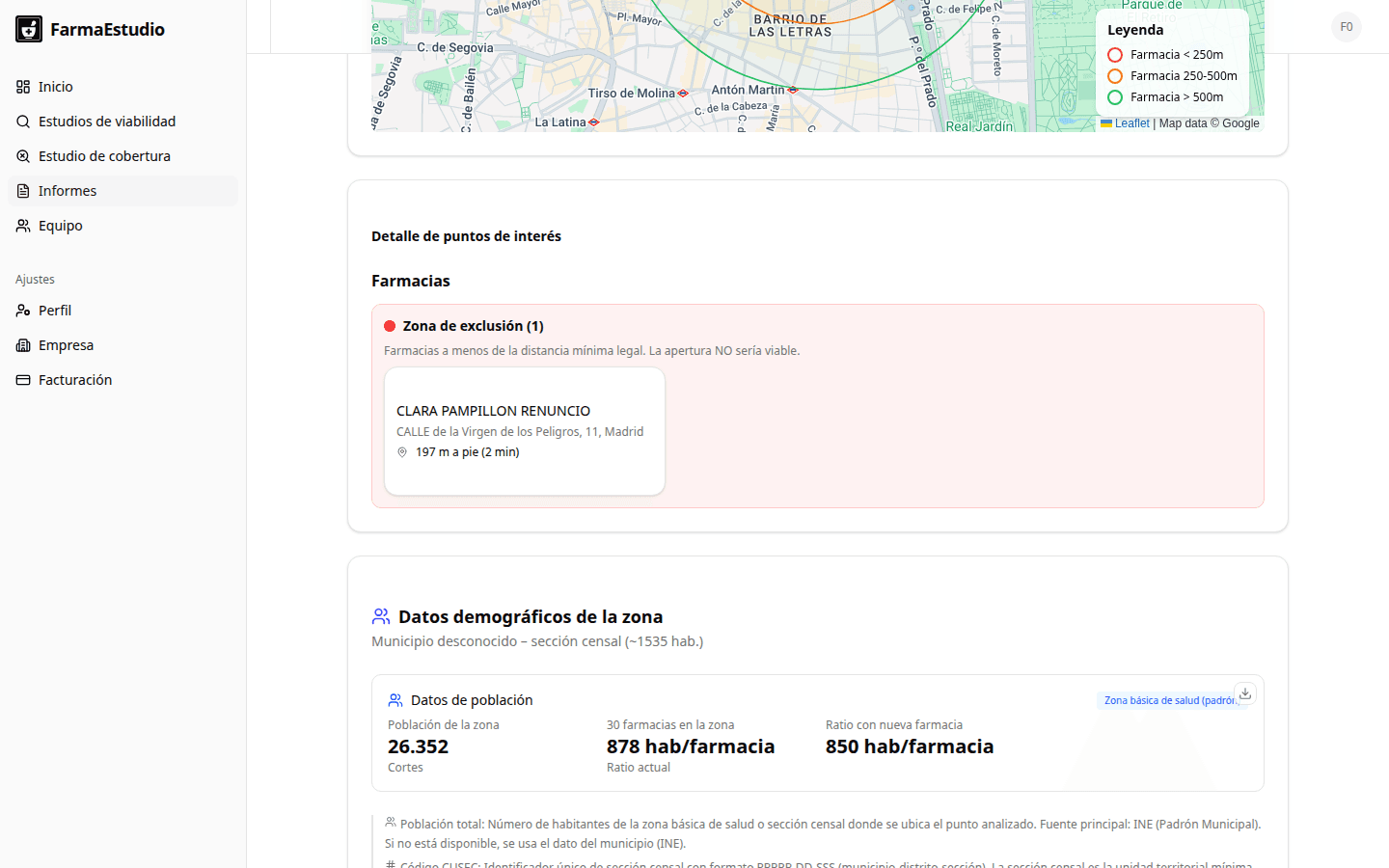 Datos demográficos y puntos de interés